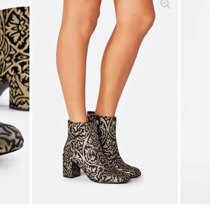 Black and Gold Ankle Booties